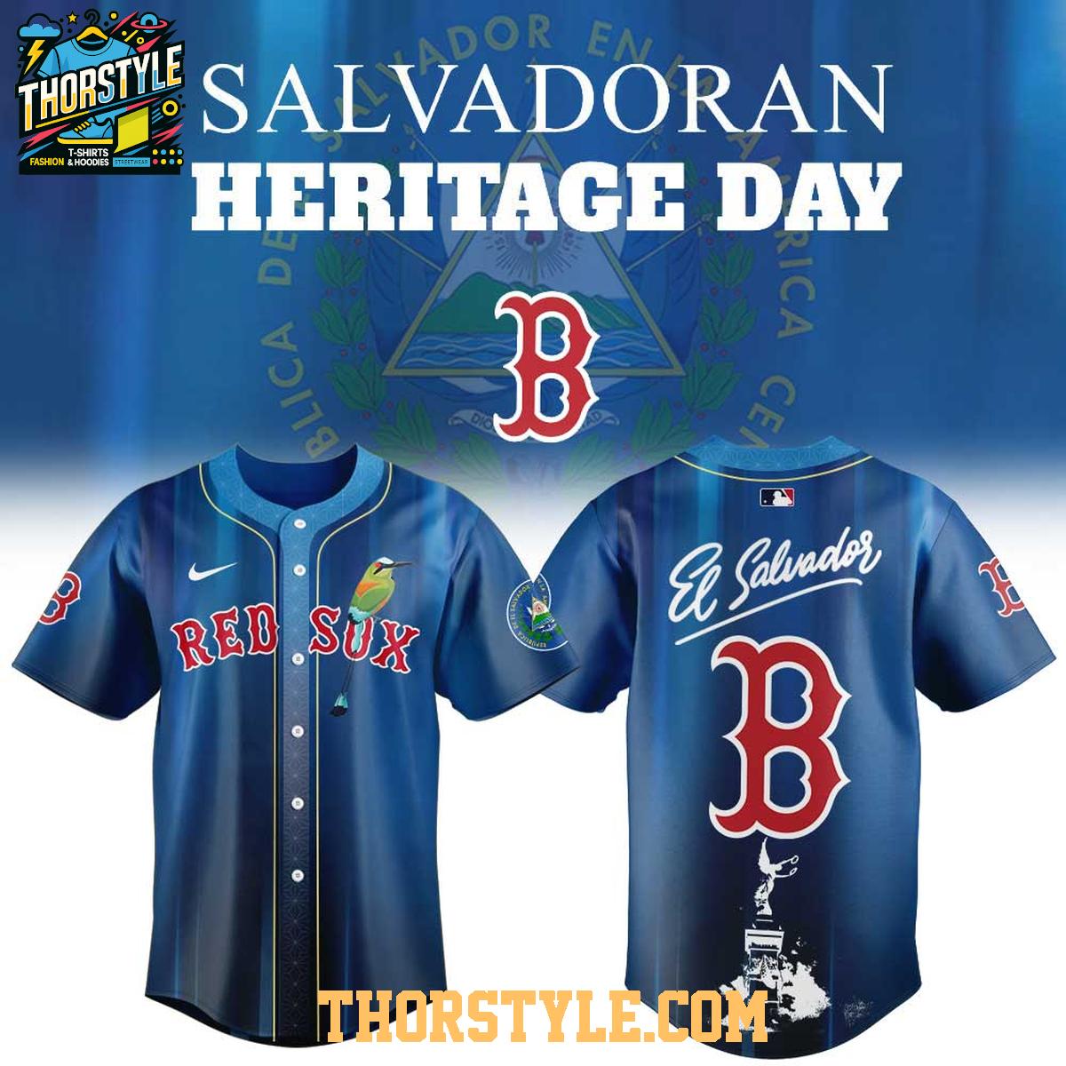 Boston Red Sox Salvadoran Heritage Day 2026 x MLB Baseball Jersey 